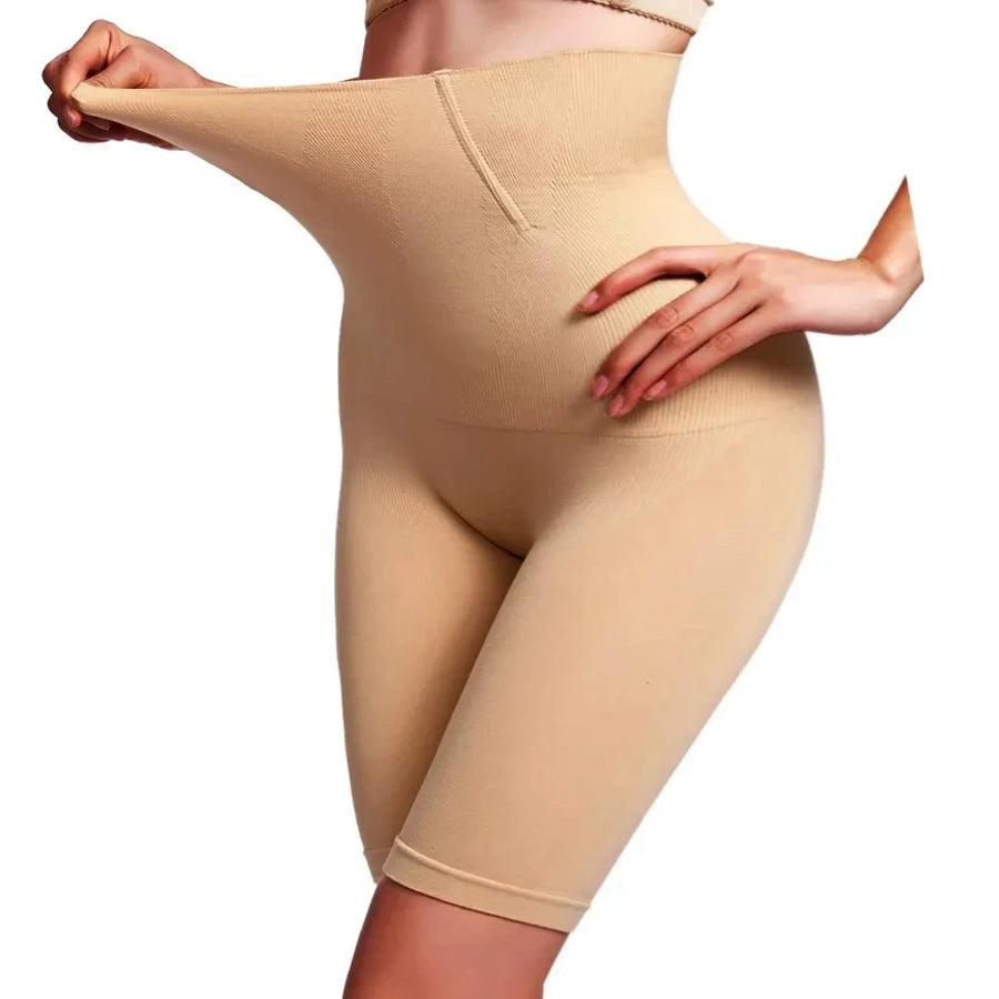 Women'S High Waist Flat Angle Shaper Pants Postpartum Buttocks Lifting Body Shaping Pants Slim Shorts Waist Trainer