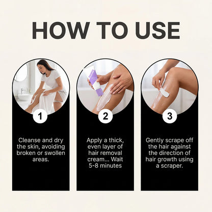 Hair Removal Cream Underarm Leg Intimate Areas Painless Hair Remover Soothing Skin Discomfort Growth Inhibitor Depilatory Cream