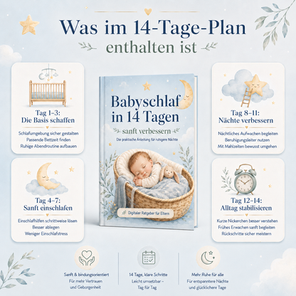 BabySchlaf in 14 Tage - Die Praktische Anleitung für ruhigere Nächte