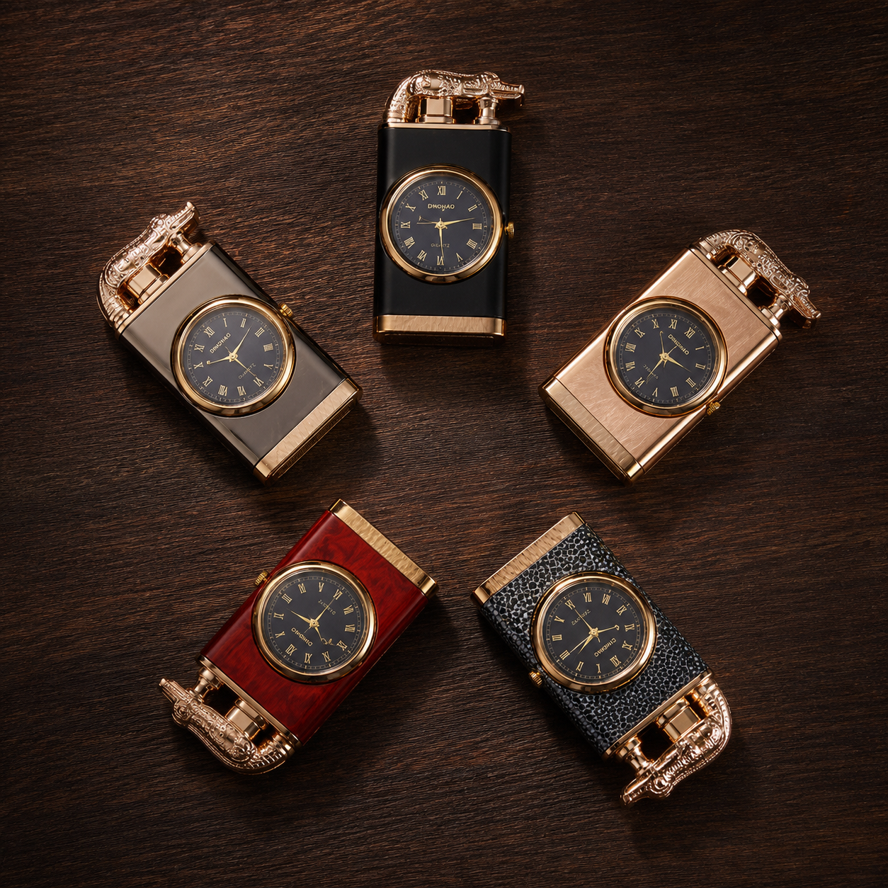 Nachfüllbare Gas Feuerzeug mit Uhr | Luxus Design |